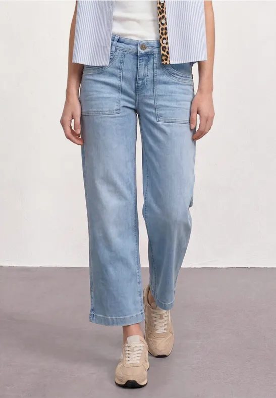 7/8 Mid Waist Jeans Culotte mit Comfort Bund