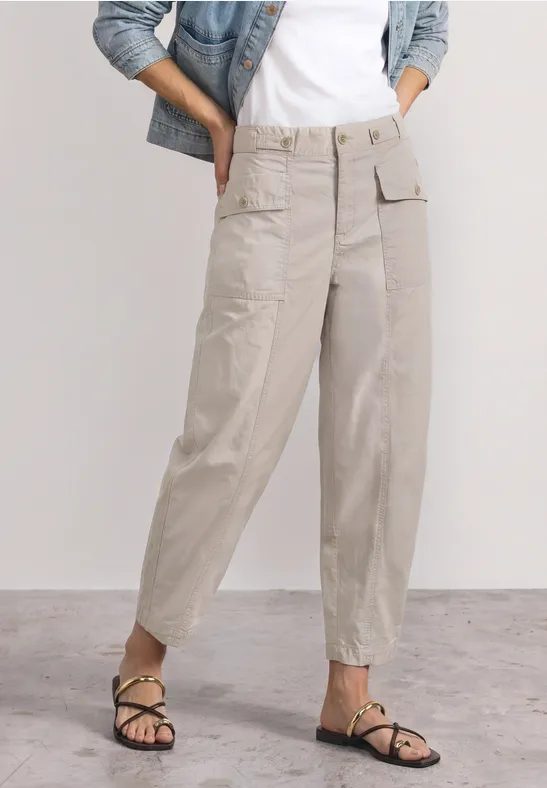 High Waist Barrel Leg Hose im Casual Fit