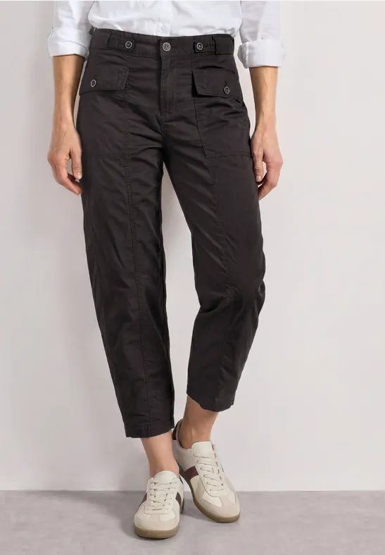 High Waist Barrel Leg Hose im Casual Fit