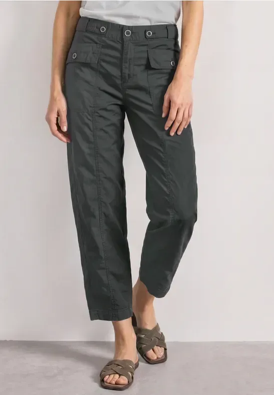 High Waist Barrel Leg Hose im Casual Fit