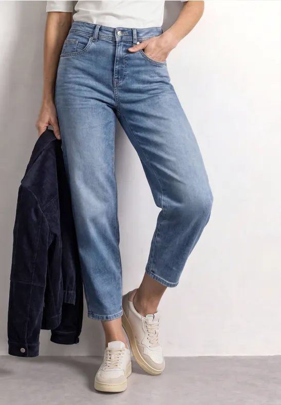 High Waist Barrel Leg Jeans im Loose Fit