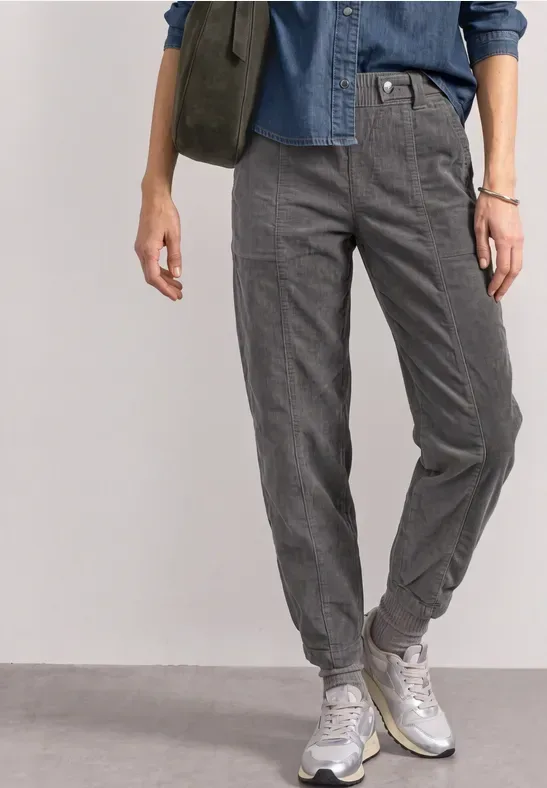 High Waist Barrel Leg Hose mit Elastikbund