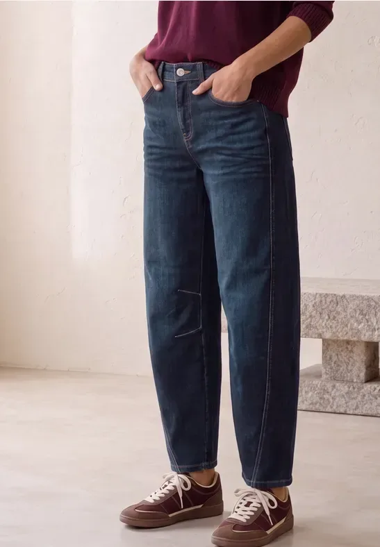 High Waist Barrel Leg Jeans im Loose Fit