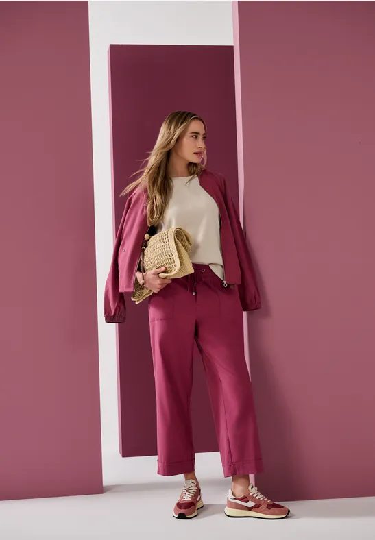 Straight Leg Hose im Casual Fit mit Turn