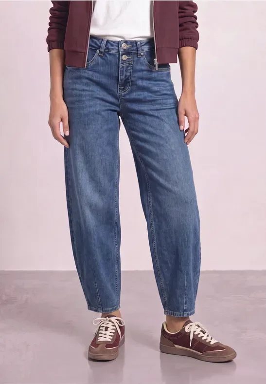 High Waist Barrel Leg Jeans im Loose Fit