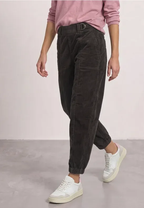 High Waist Barrel Leg Hose mit Elastikbund