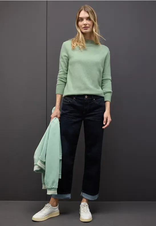 STREET ONE Strickpullover mit feiner Rollkante