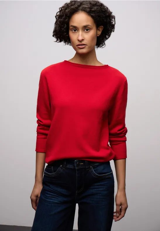 Pullover mit gerolltem Saum