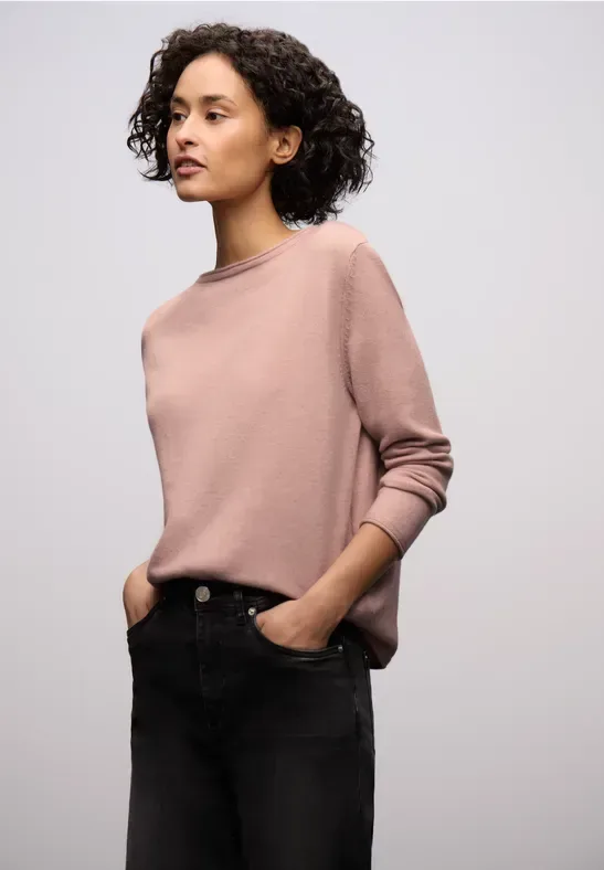 Pullover mit gerolltem Saum