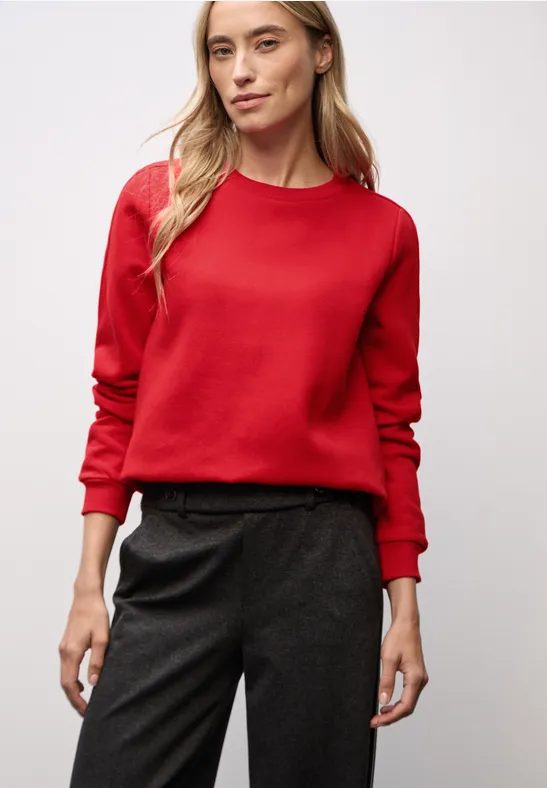 Sweatshirt mit Rippdetail
