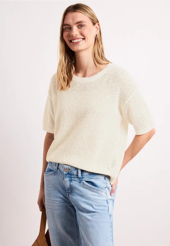 Kurzarm Pullover mit Mesh