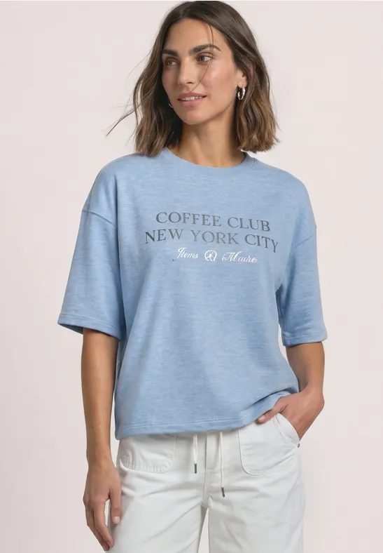 Kurzarm Sweatshirt mit Wording