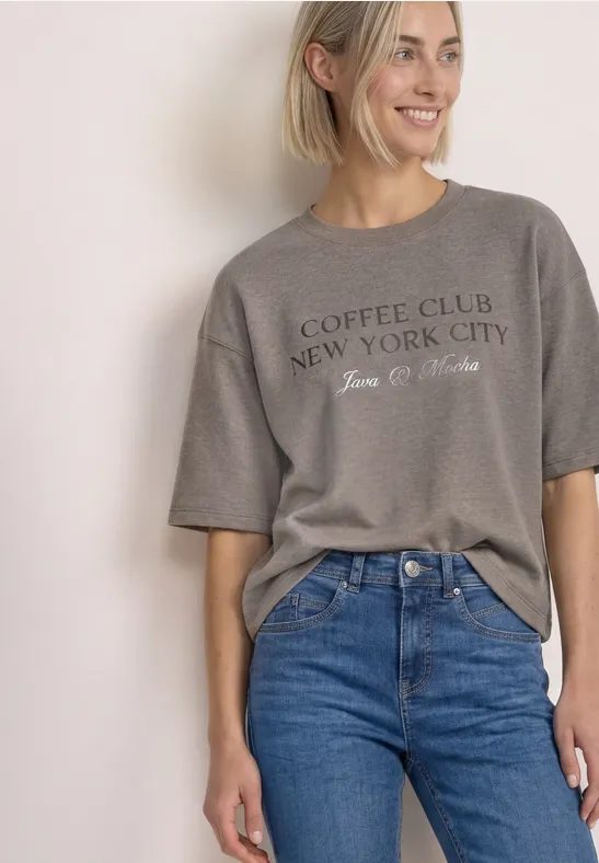 Kurzarm Sweatshirt mit Wording
