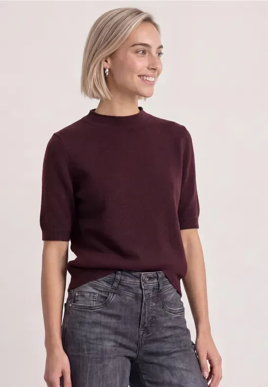 Kurzarm Pullover mit Turtle Neck