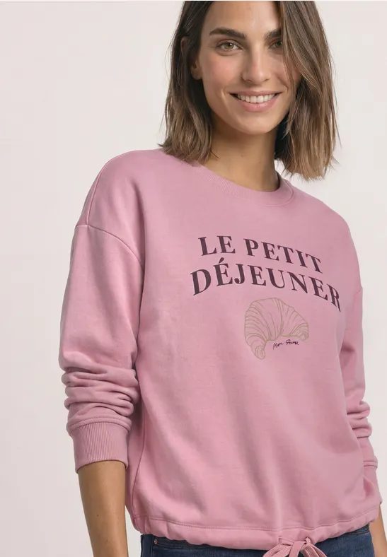 Langarm Sweatshirt mit Wording