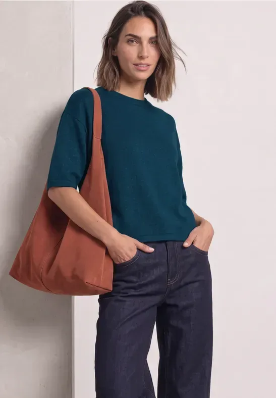 3/4-Arm Pullover mit Rundhals