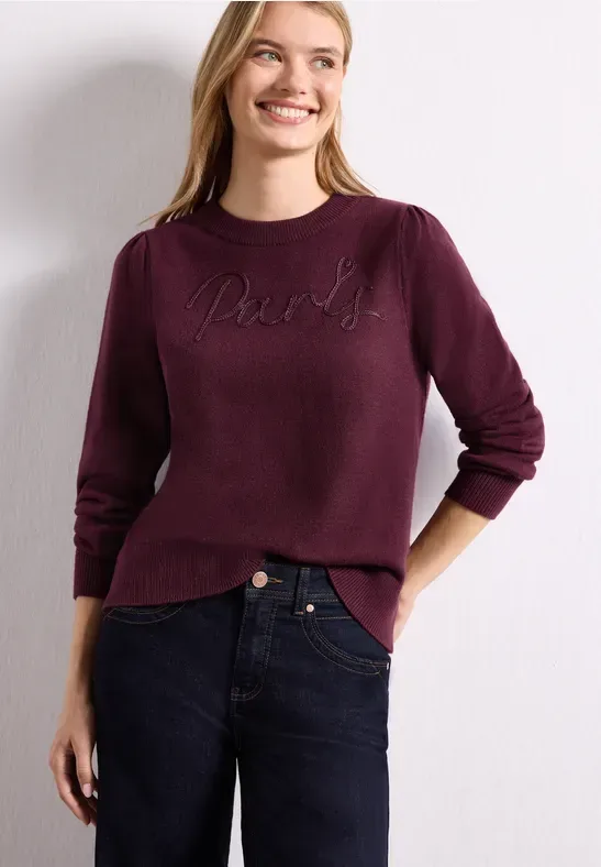 Pullover mit Emboidery Wording