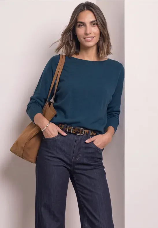Dolman Pullover mit Boat Neck