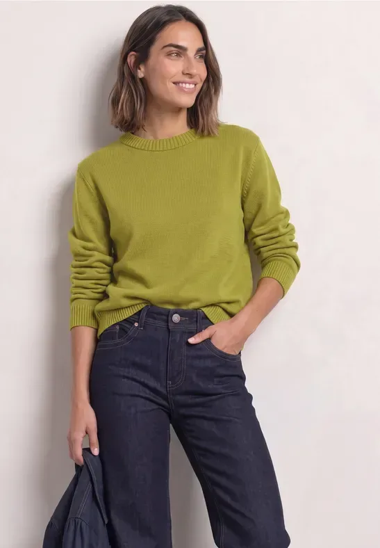 Langarm Pullover mit Boat Neck