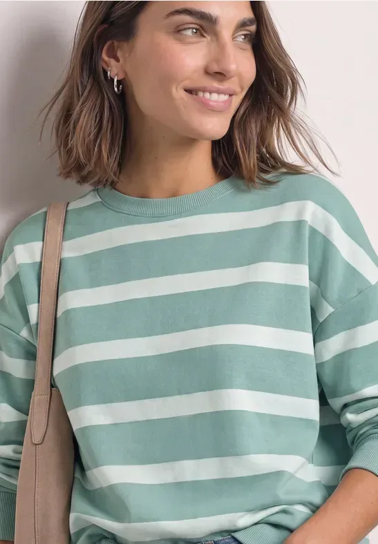 Sweatshirt mit Rundhals und Streifen
