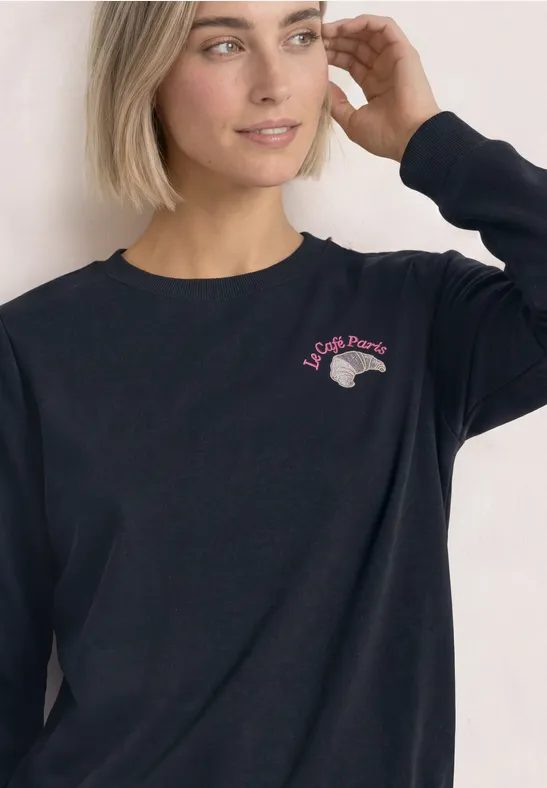 Sweatshirt mit Rundhals und Embroidery