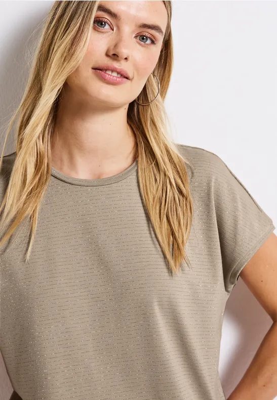 Shirt mit Glitzerstreifen
