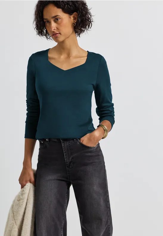 Shirt mit Carrée Ausschnitt