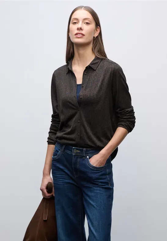 STREET ONE Langarmshirt mit Leo-Print