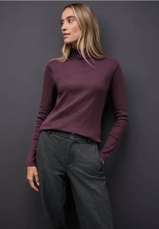 STREET ONE Langarmshirt mit Rippstruktur