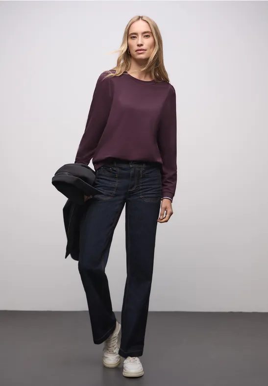 Softes Shirt mit Rippdetails