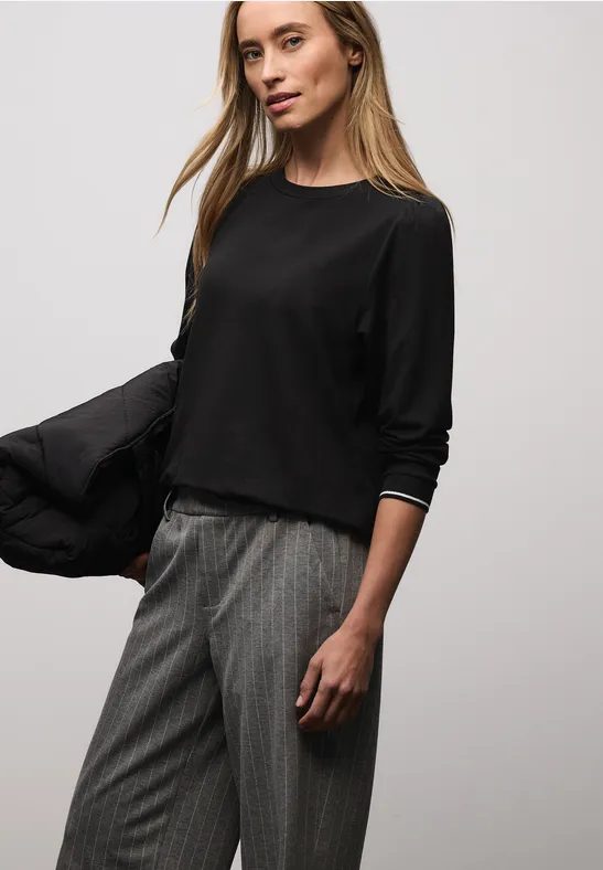 Softes Shirt mit Rippdetails