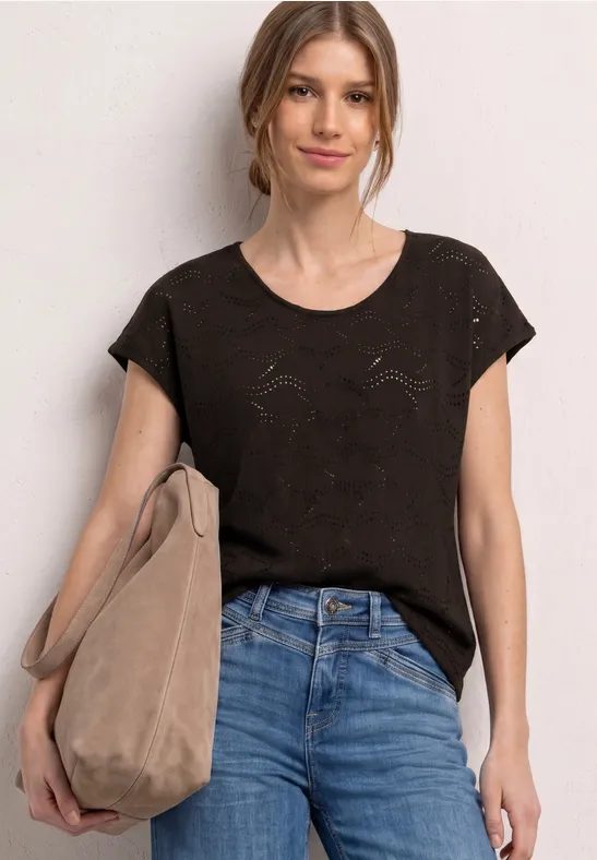 Dropped Shoulder Shirt mit Strukturmix