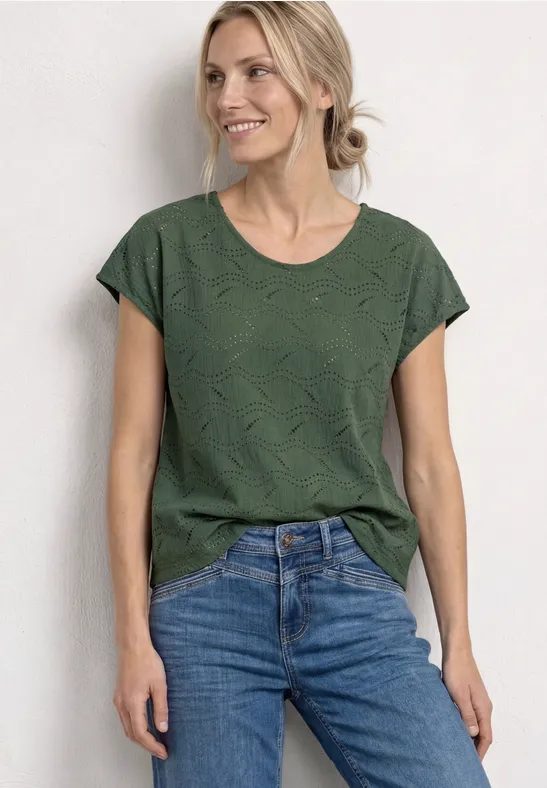 Dropped Shoulder Shirt mit Strukturmix