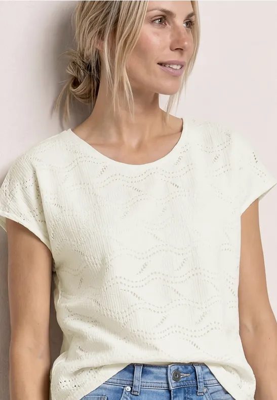 Dropped Shoulder Shirt mit Strukturmix