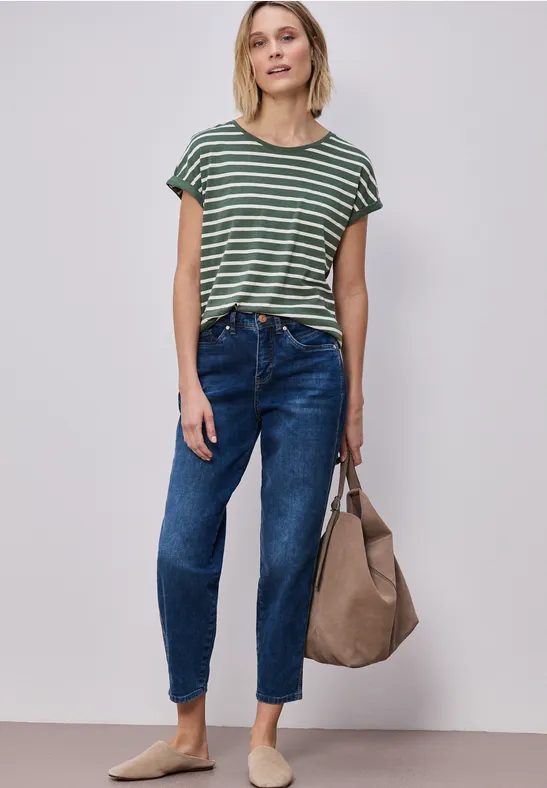 Dropped Shoulder Shirt mit Streifen