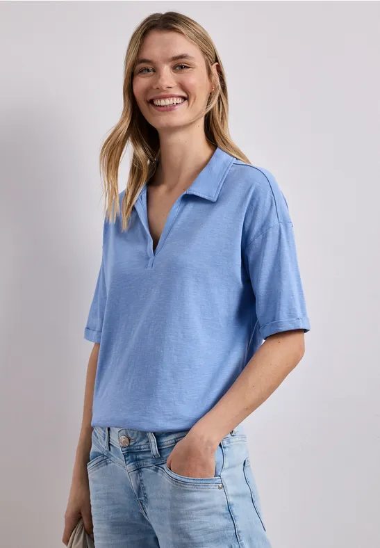 Kurzarm Poloshirt aus Jersey