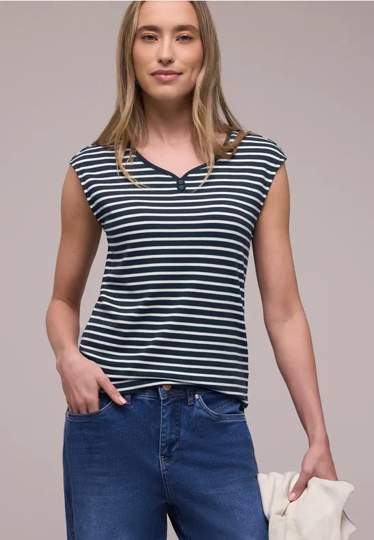 Ärmelloses Shirt mit Knopfdetail
