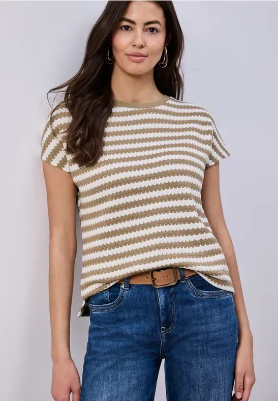Dropped Shoulder Shirt mit Streifen