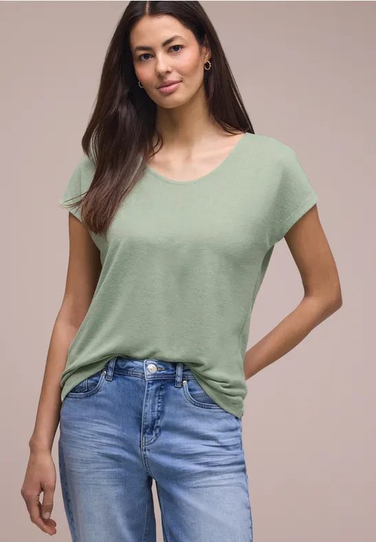 Dropped Shoulder Shirt im Leinen