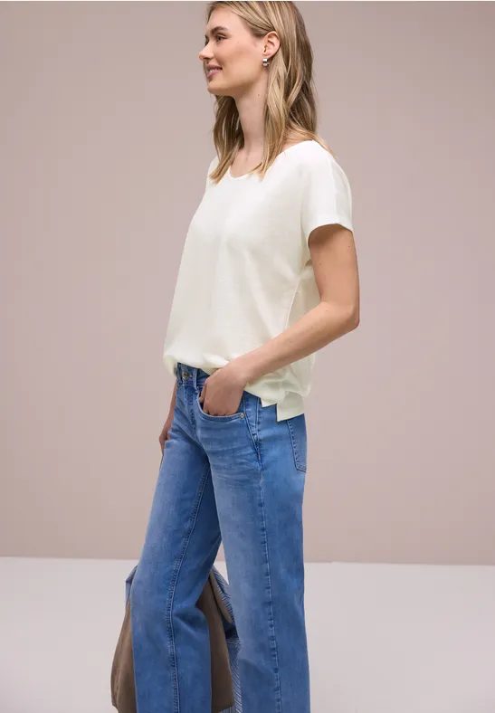Dropped Shoulder Shirt im Leinen