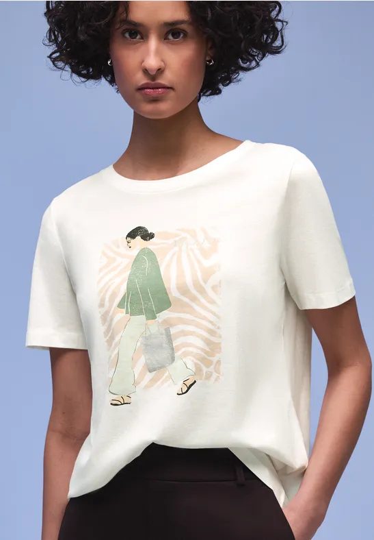 Kurzarm Shirt mit Rundhals und Print