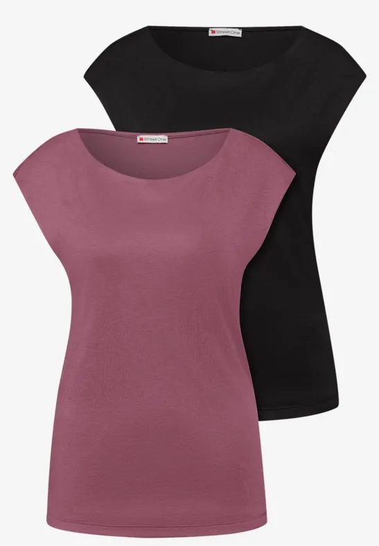 Basic Shirt mit Boatneck im 2er