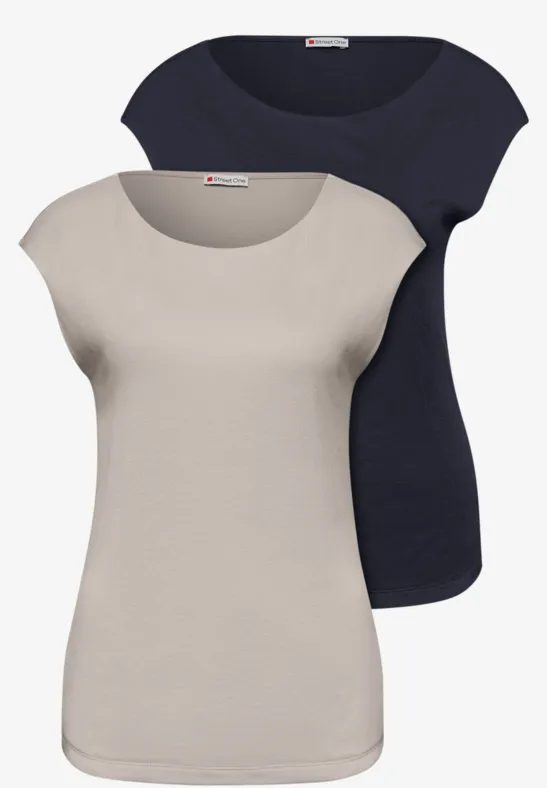 Basic Shirt mit Boatneck im 2er
