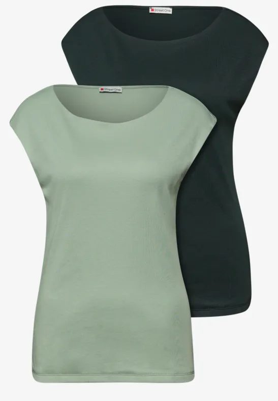 Basic Shirt mit Boatneck im 2er