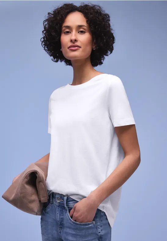 Kurzarm Longshirt mit Rundhals