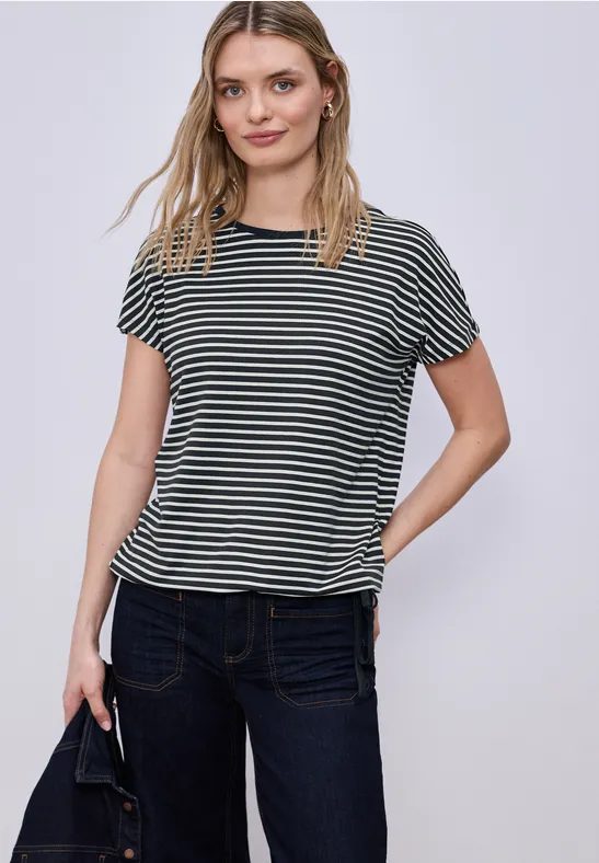 Dropped Shoulder Shirt mit Streifen