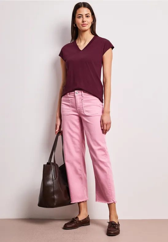 Dropped Shoulder Shirt mit V
