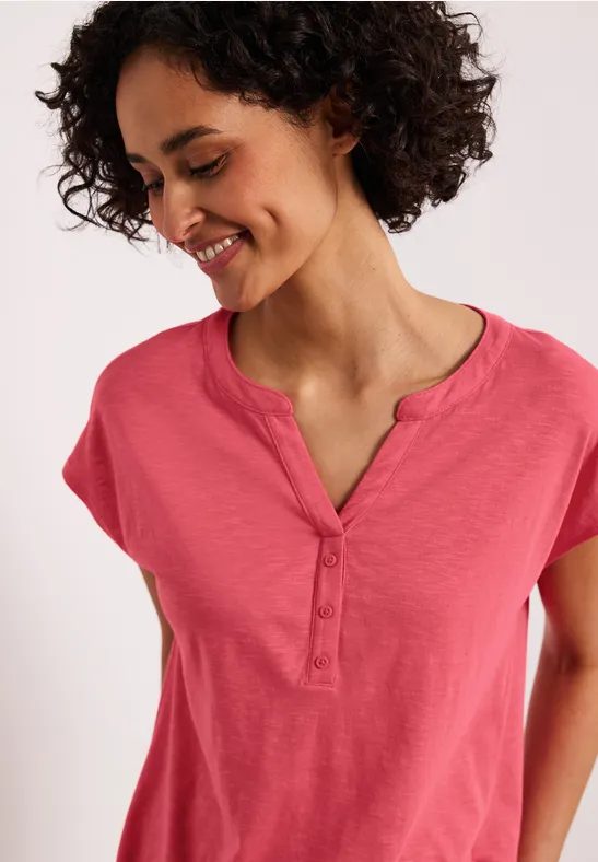 Dropped Shoulder Shirt mit Split Neck