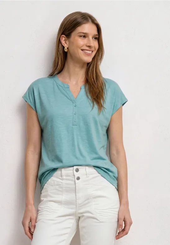 Dropped Shoulder Shirt mit Split Neck