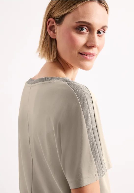 Dropped Shoulder Shirt mit Glitzer